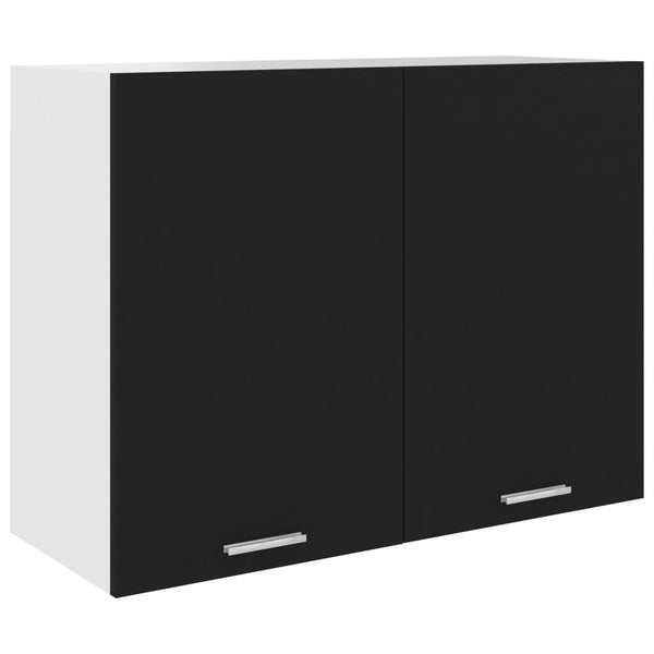 vidaXL Wall Cabinet Lyon Black 80x31x60 cm Engineered Wood