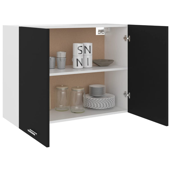 vidaXL Wall Cabinet Lyon Black 80x31x60 cm Engineered Wood