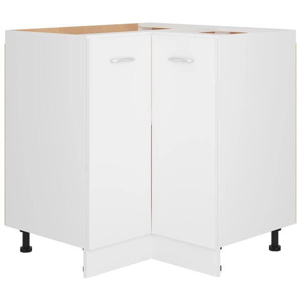 vidaXL Corner Base Cabinet Lyon White 75.5x75.5x81.5 cm Engineered Wood