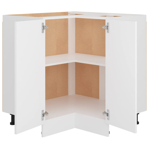vidaXL Corner Base Cabinet Lyon White 75.5x75.5x81.5 cm Engineered Wood