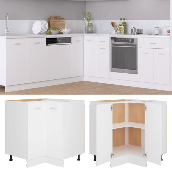 vidaXL Corner Base Cabinet Lyon White 75.5x75.5x81.5 cm Engineered Wood