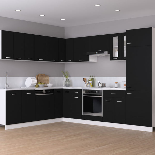 vidaXL Corner Base Cabinet Lyon Black 75.5x75.5x81.5 cm Engineered Wood