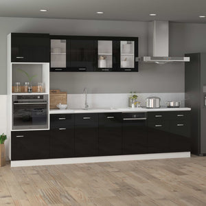 vidaXL Dishwasher Panel High Gloss Black 45x3x67 cm Engineered Wood