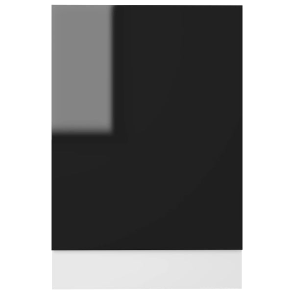vidaXL Dishwasher Panel High Gloss Black 45x3x67 cm Engineered Wood
