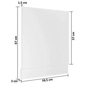 vidaXL Dishwasher Front Panel Lyon White 59.5x3x67 cm Engineered Wood