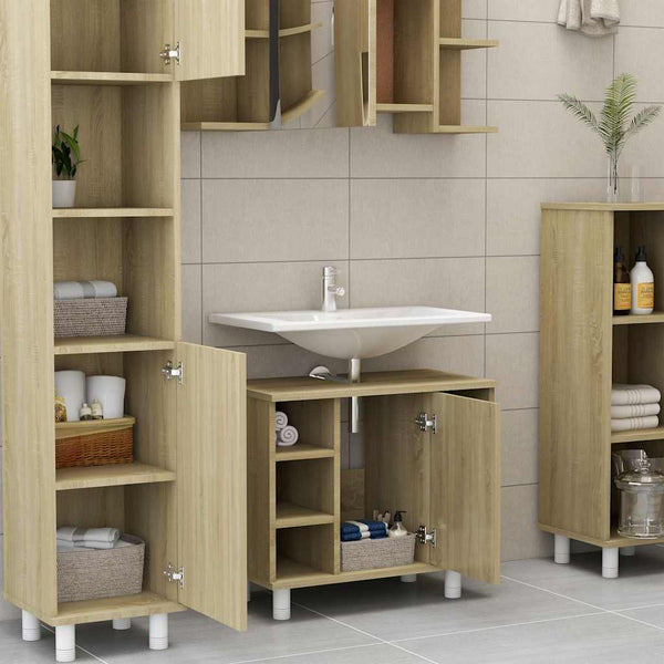 vidaXL Bathroom Cabinet Sonoma Oak 60x32x53.5 cm Engineered Wood