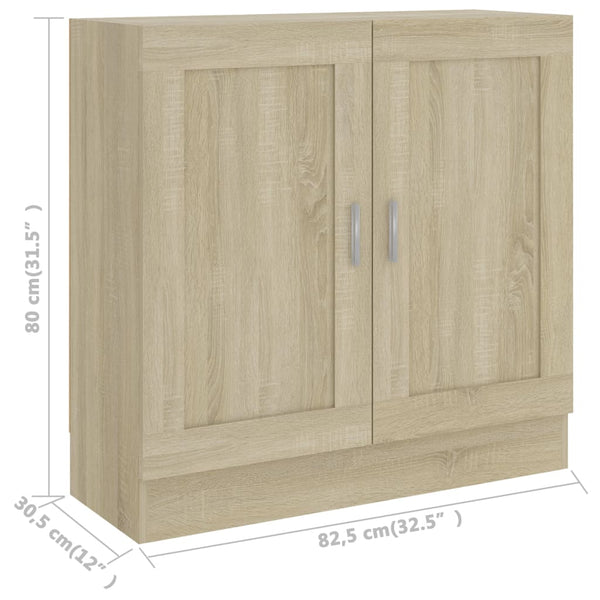 vidaXL Bookcase Sonoma Oak 82.5x30.5x80 cm Engineered Wood
