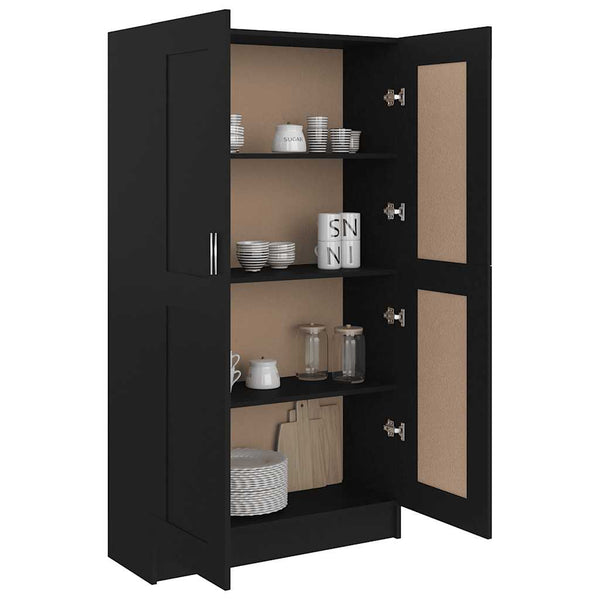 Schwarzes Bücherregal, 150 cm hoch