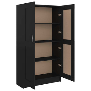 Schwarzes Bücherregal, 150 cm hoch