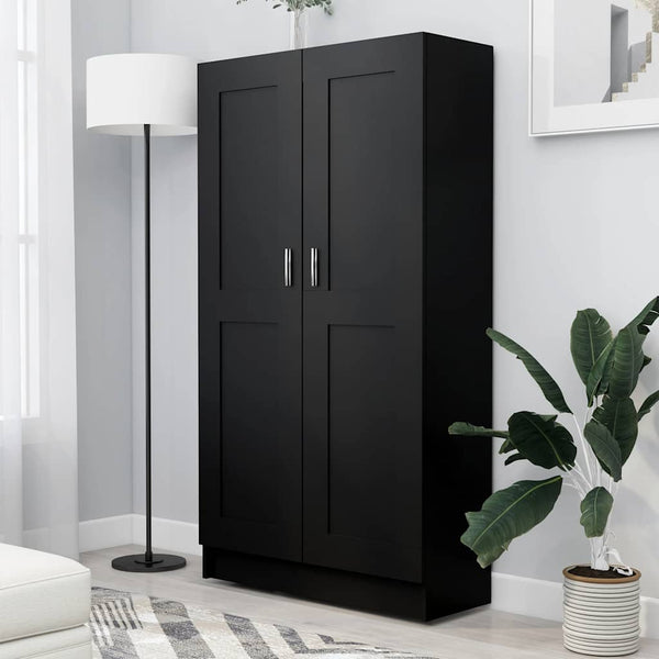 Schwarzes Bücherregal, 150 cm hoch