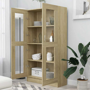 Sonoma Eiche Vitrinenschrank 82,5x30,5x150cm