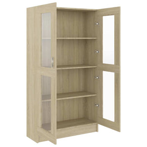 Sonoma Eiche Vitrinenschrank 82,5x30,5x150cm