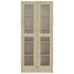 Sonoma Eiche Vitrinenschrank, 185 cm hoch