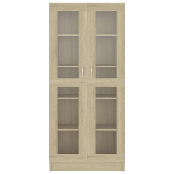 Sonoma Eiche Vitrinenschrank, 185 cm hoch