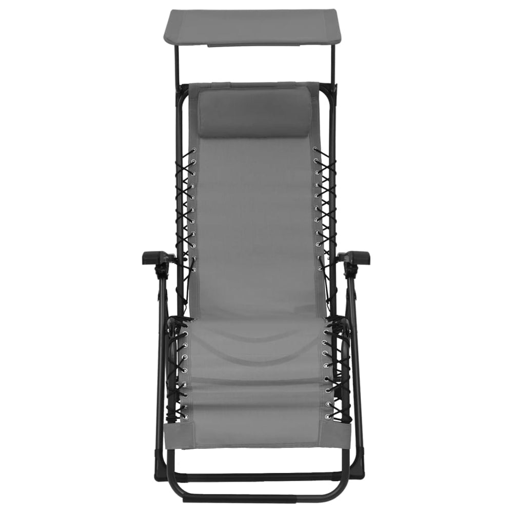 vidaXL Folding Sun Lounger Textilene Grey