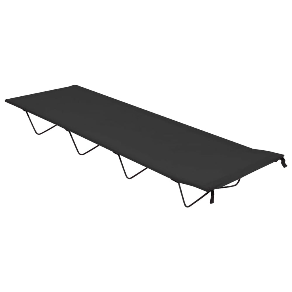 vidaXL Camping Bed 180x60x19 cm Oxford Fabric and Steel Black