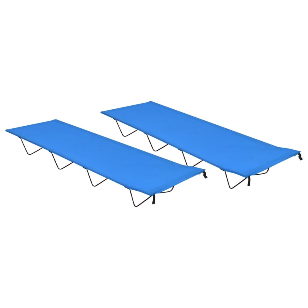 vidaXL Camping Beds 2 pcs. 180x60x19 cm Oxford Fabric and Steel Blue