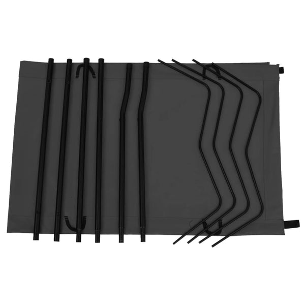 vidaXL Camping Beds 2 pcs. 180x60x19 cm Oxford Fabric Steel Black