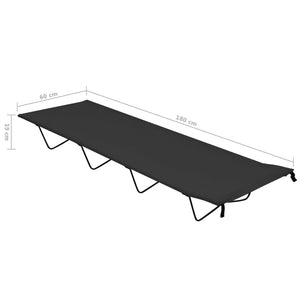 vidaXL Camping Beds 2 pcs. 180x60x19 cm Oxford Fabric Steel Black