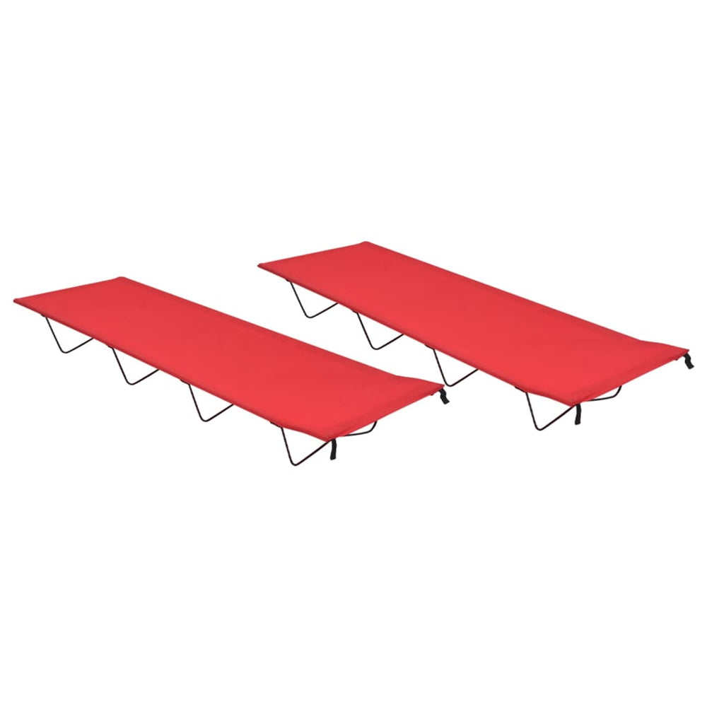 vidaXL Camping Beds 2 pcs. 180x60x19 cm Oxford Fabric and Steel Red
