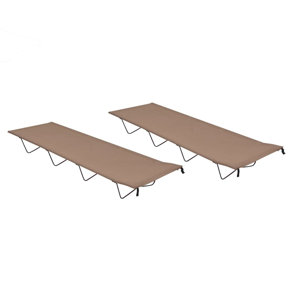 vidaXL Camping Beds 2 pcs. 180x60x19 cm Oxford Fabric and Steel Taupe