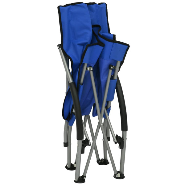 vidaXL Foldable Beach Chairs 2 pcs Blue Fabric