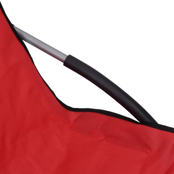 vidaXL Foldable Beach Chairs 2 pcs Red Fabric