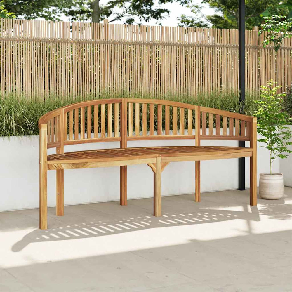 vidaXL Banana Bench 180 cm Solid Teak Wood