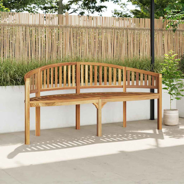 vidaXL Banana Bench 180 cm Solid Teak Wood