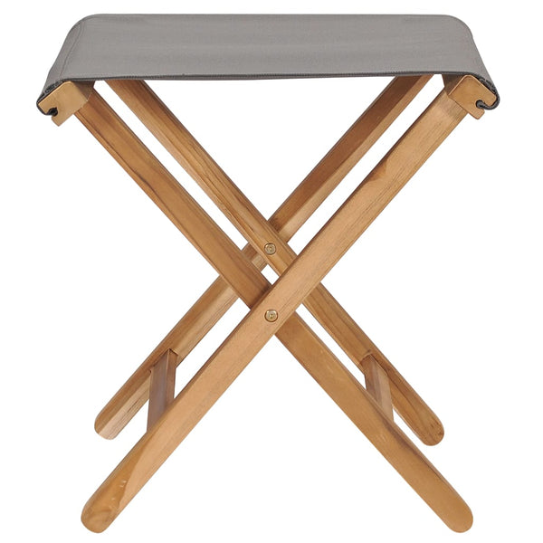 vidaXL Folding Chairs 2 pcs. Solid Teak Wood and Fabric Dark Grey