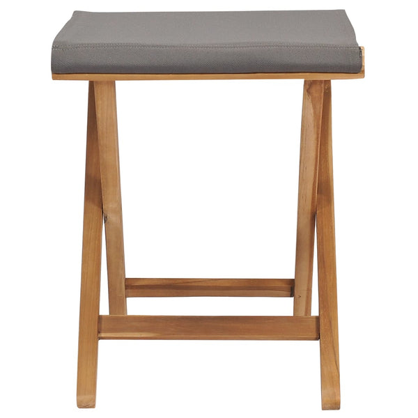 vidaXL Folding Chairs 2 pcs. Solid Teak Wood and Fabric Dark Grey