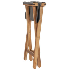 vidaXL Folding Chairs 2 pcs. Solid Teak Wood and Fabric Dark Grey