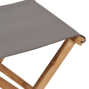vidaXL Folding Chairs 2 pcs. Solid Teak Wood and Fabric Dark Grey