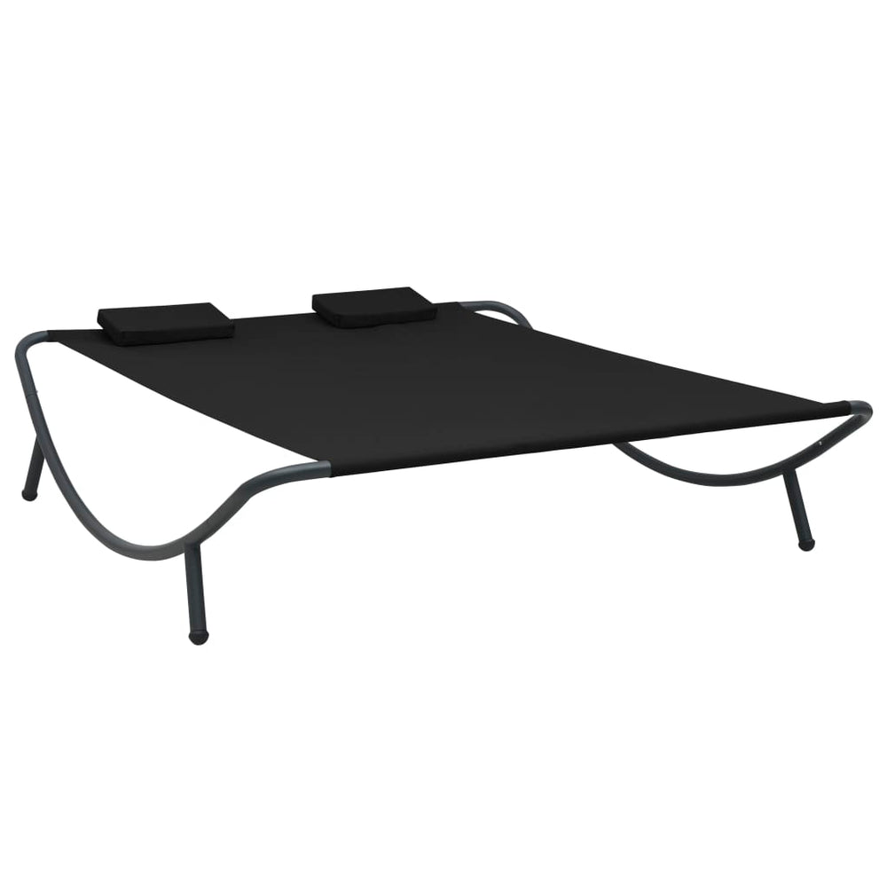 vidaXL Sun Lounger Fabric Black