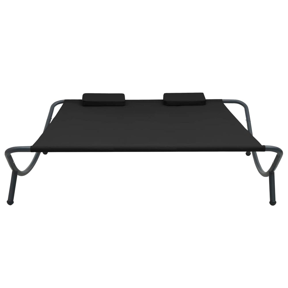 vidaXL Sun Lounger Fabric Black