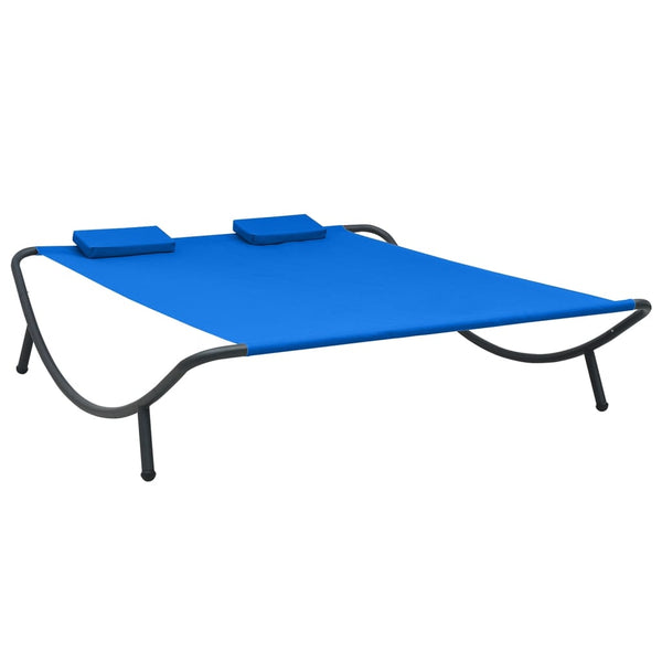 vidaXL Sun Lounger Fabric Blue