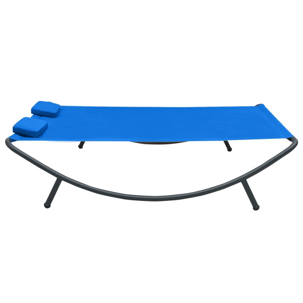 vidaXL Sun Lounger Fabric Blue