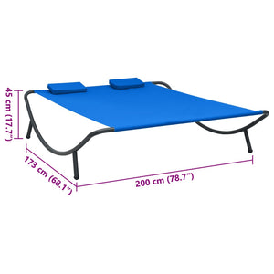 vidaXL Sun Lounger Fabric Blue