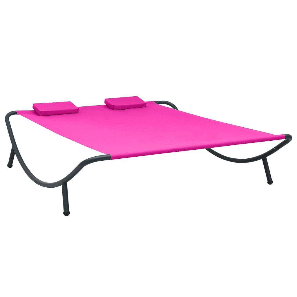 vidaXL Sun Lounger Fabric Pink