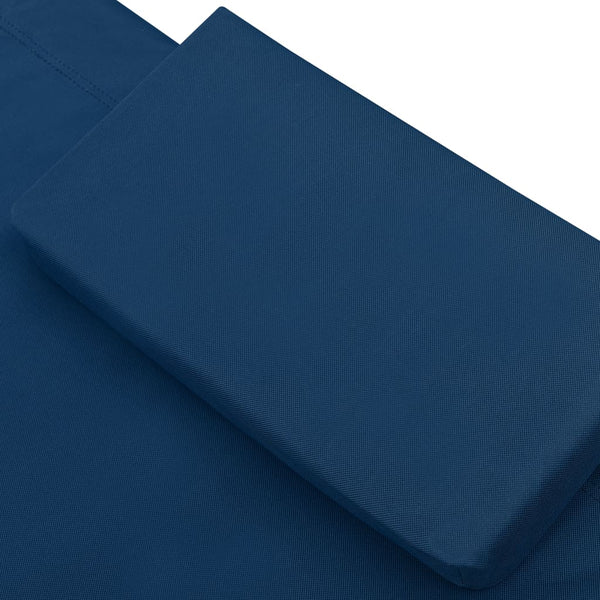 vidaXL Sun Lounger with Canopy & Cushion Blue