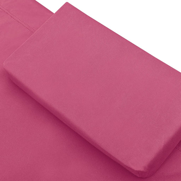 vidaXL Sun Lounger with Canopy & Cushion Pink