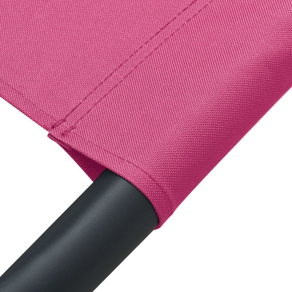 vidaXL Sun Lounger with Canopy & Cushion Pink