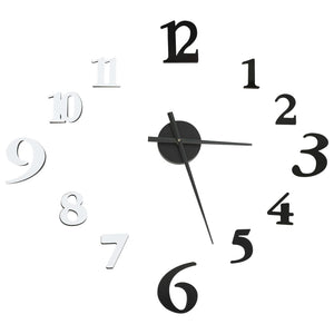 vidaXL 3D Wall Clock Modern Design Black and White 100 cm XXL