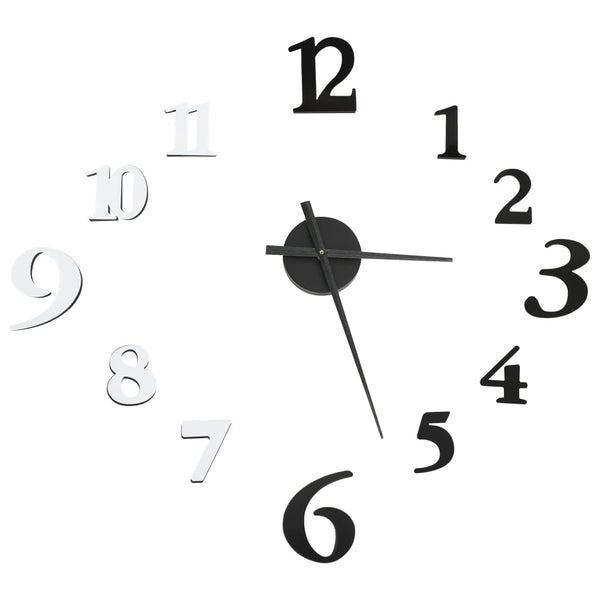 vidaXL 3D Wall Clock Modern Design Black and White 100 cm XXL