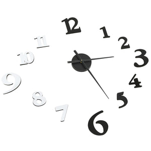vidaXL 3D Wall Clock Modern Design Black and White 100 cm XXL