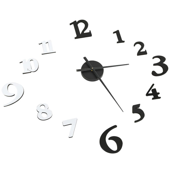 vidaXL 3D Wall Clock Modern Design Black and White 100 cm XXL