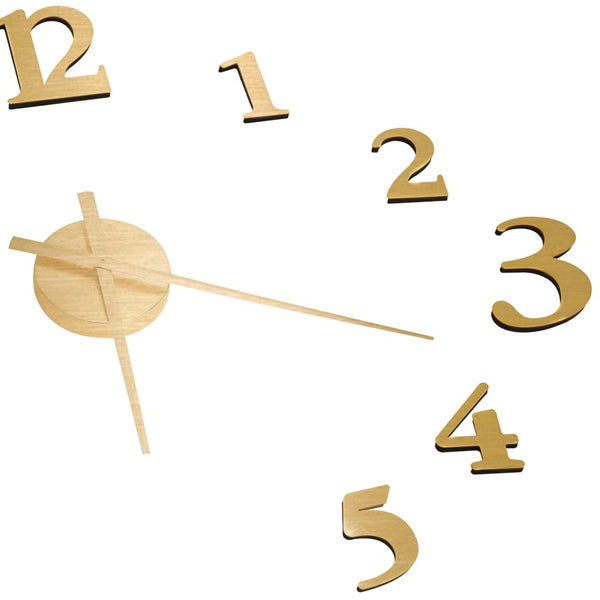 vidaXL 3D Wall Clock Modern Design Golden 100 cm XXL