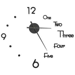 vidaXL 3D Wall Clock Modern Design Black 100 cm XXL
