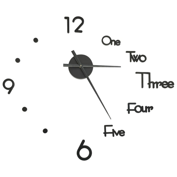 vidaXL 3D Wall Clock Modern Design Black 100 cm XXL