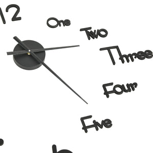 vidaXL 3D Wall Clock Modern Design Black 100 cm XXL